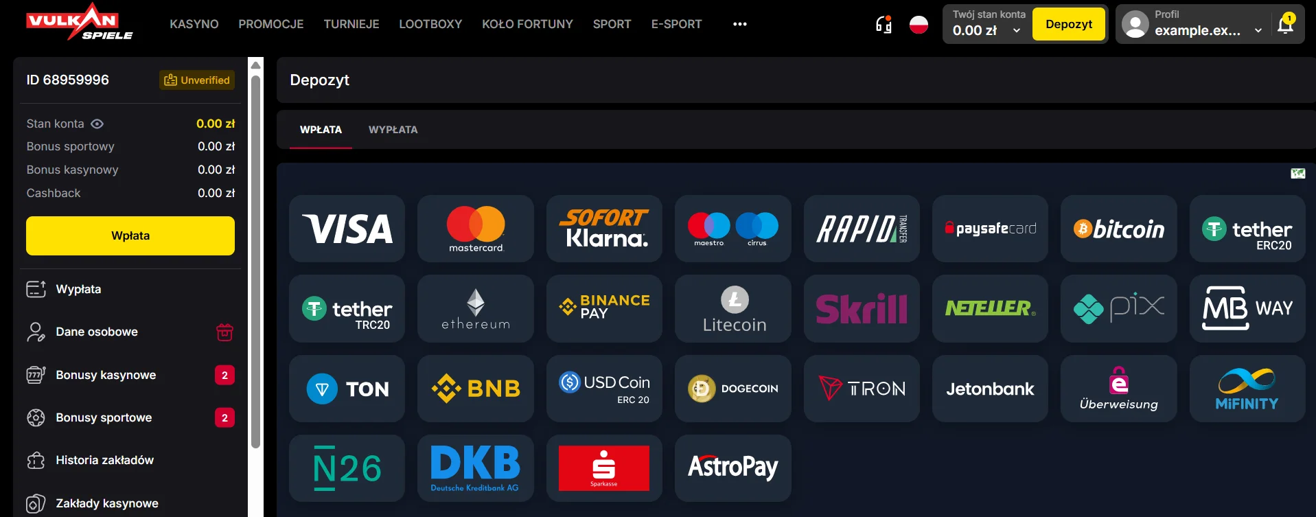 VulkanSpiele-depozyt